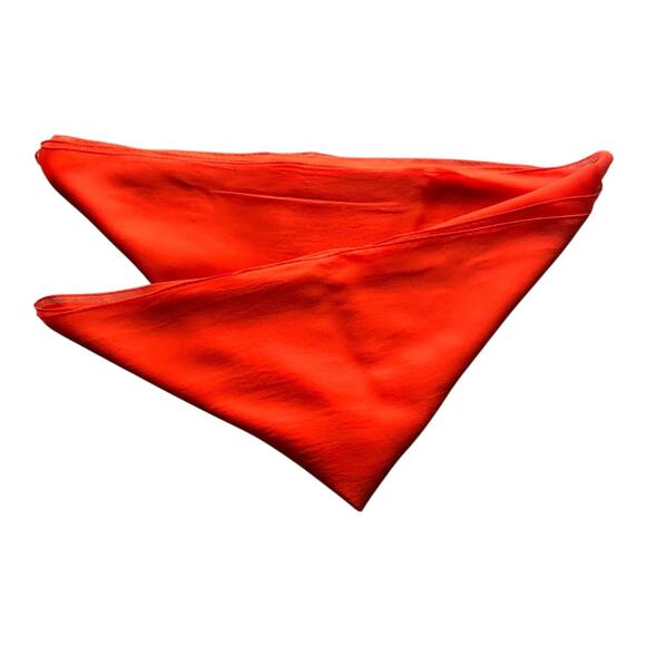 Vintage Lightweight Long Orange Red Sheer Shawl Wrap Versatile Scarf 82 1/2 X 20 - Picture 5 of 5